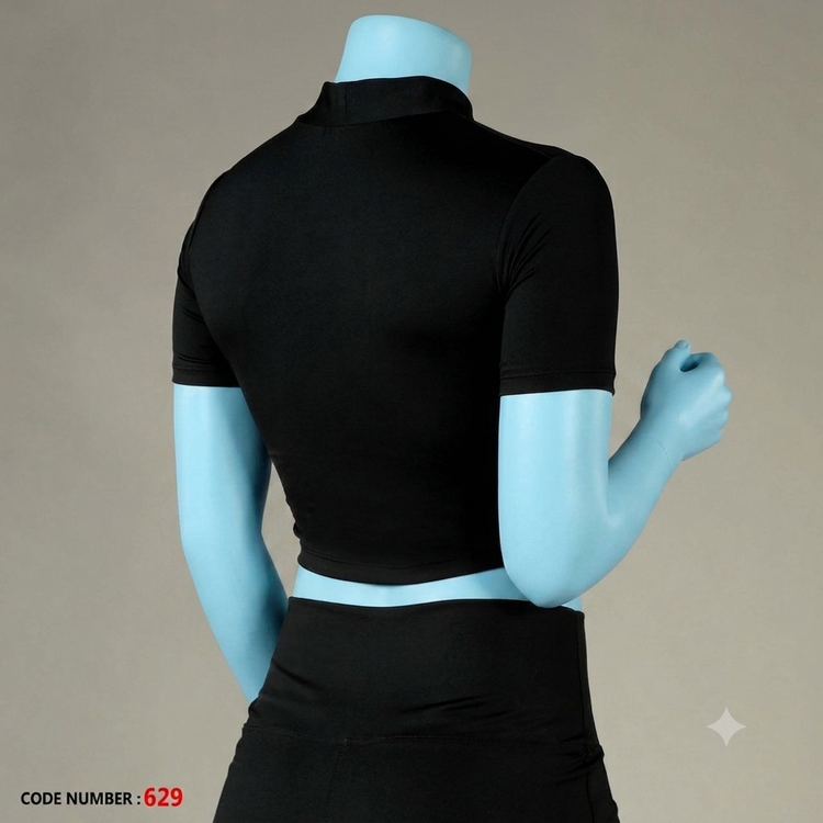 کراپ ورزشی زنانه جلو زیپدار کد629